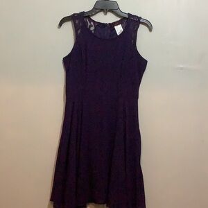 mark. Purple Fit and Flare Mini Dress for Cocktail